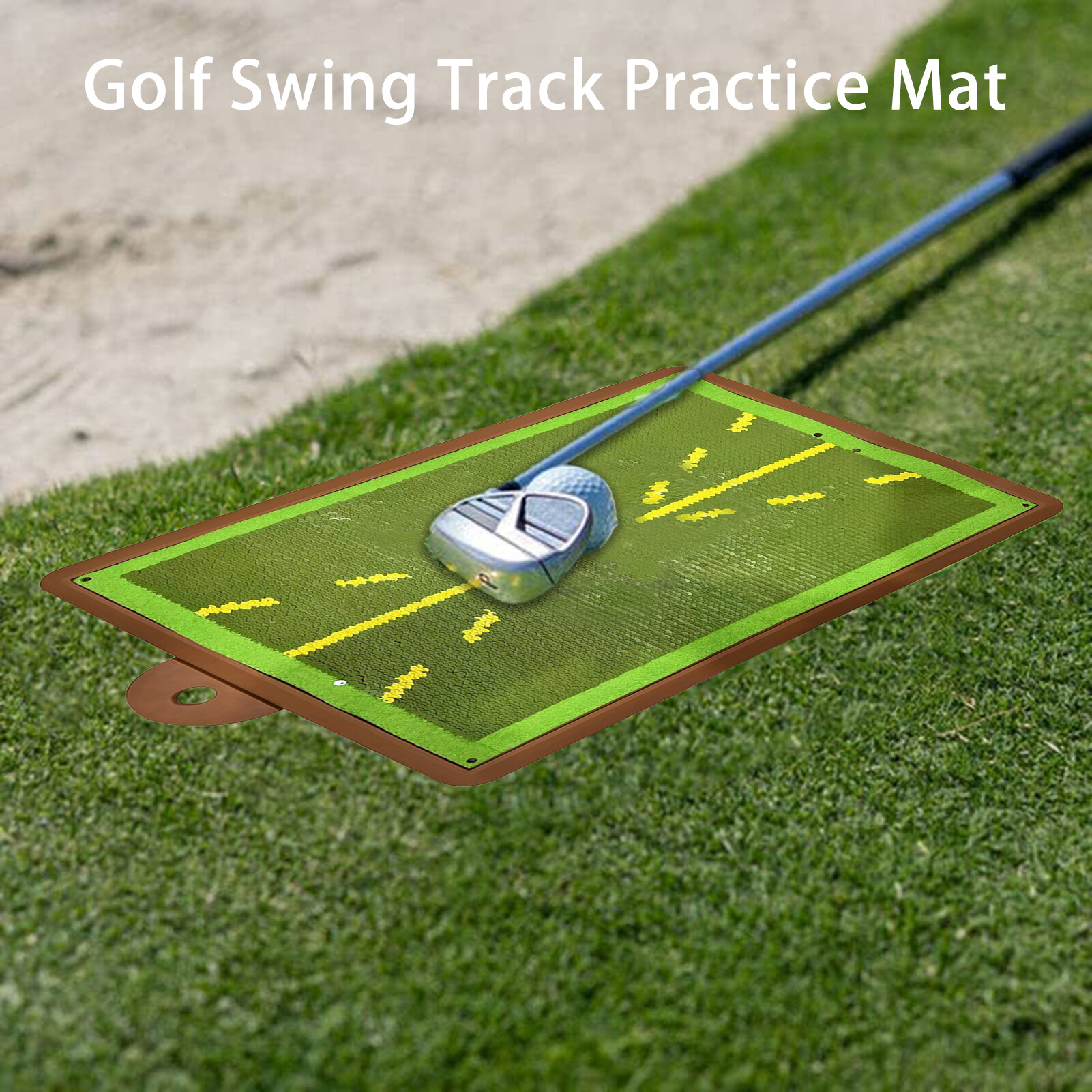 Golf Swing Training Mat Strong Grip Anti-slip Golf Practice Plastic Hitting Trajectory Check Directional Mat Golf Accessories Convenient Golf Swing