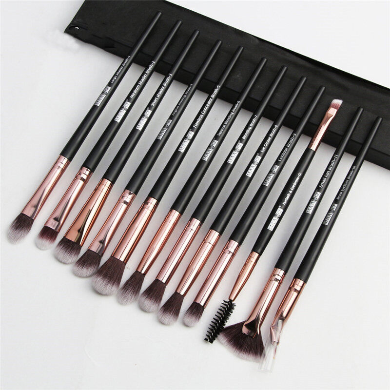 12PCS Makeup Brushes Set Eye Shadow Blending Eyeliner Eyelash Eyebrow Blush Make Up Brush Tools