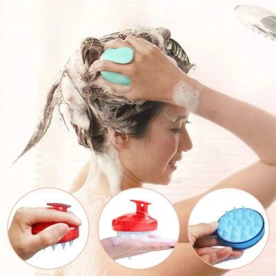 Silicone Shampoo Scalp Brush Shower Body Washing Hair Massage Brush Bath Spa Scrub