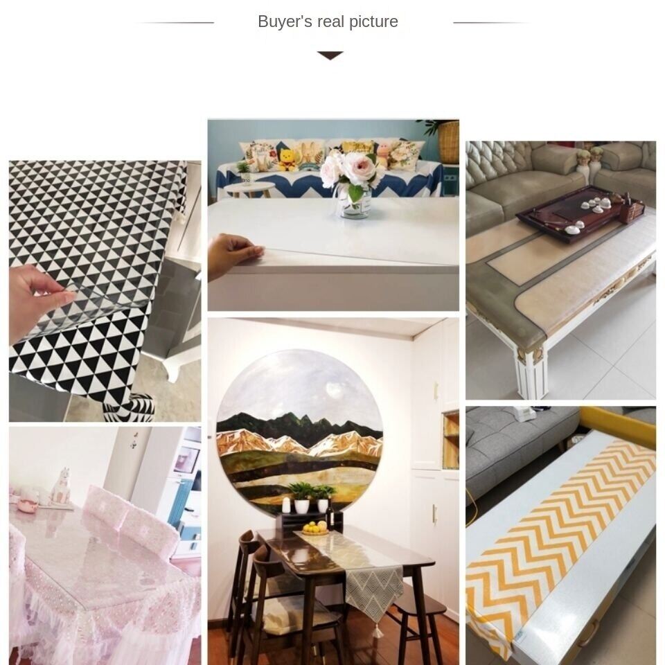 RBF329โปร่งใสกันน้ำ Tablecloth Oilproof และกันความร้อนพลาสติก PVC ตาราง