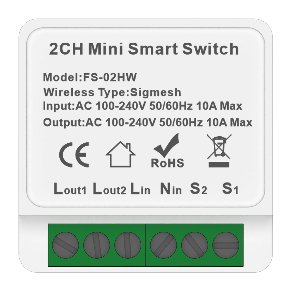 Hot sale mini tuya smart 2 gang wifi switch diy switch module support two way switch app control work with alexa and goo-gle home yandex alice