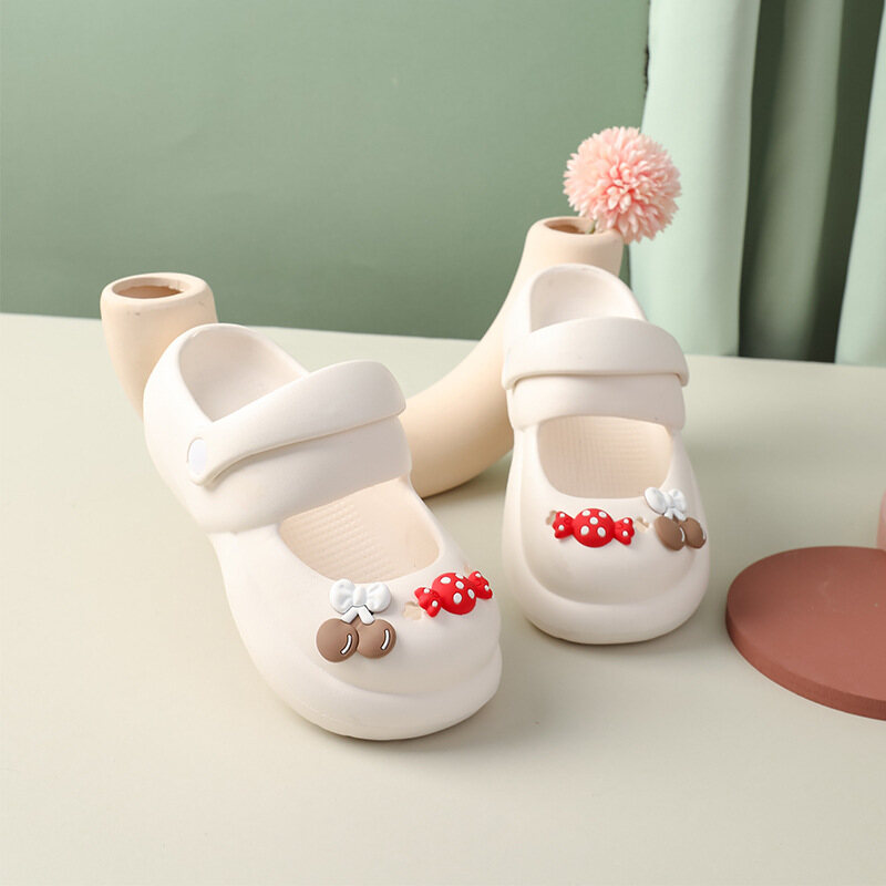 IQANGEL Children's Cartoon Hole Shoes Princess Mary Jane Slippers Girls Breathable Home Indoor and Outdoor Girls Sandals and Slippers