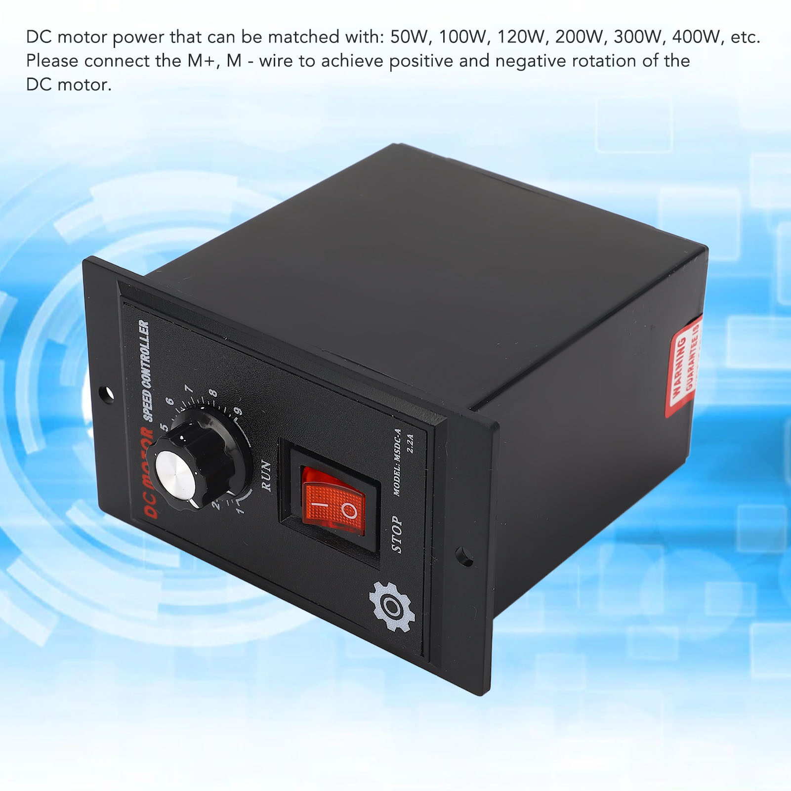 Dc motor speed controller 220vac input 200vdc output abs wide speed range motor speed switch for replacement