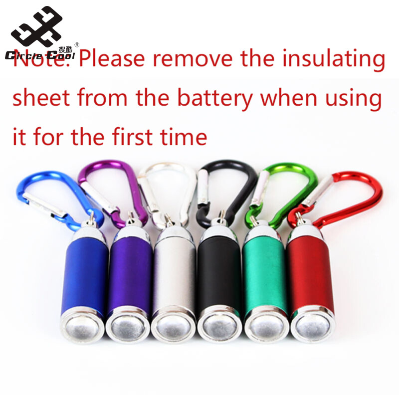 Led Zoom Mini Flashlight Telescopic Strong Light Torch With Keychain Pendant Creative Mountaineering Buckle Gift
