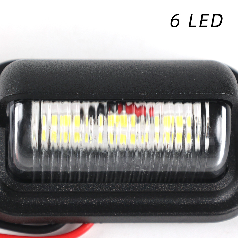 2x 6 LED Number Plate Light Lamp For Truck Trailer - Super Bright Cold White - 12V
