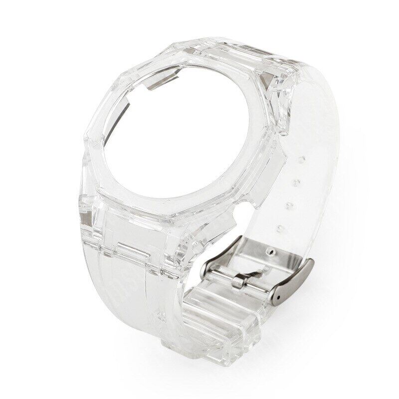For GMA-S2100 3rd Modified Accessories Strap GMAS2100 Gen3 Transparent Case Rubber Strap Adapter For Casioak Watch Band MOD Kit