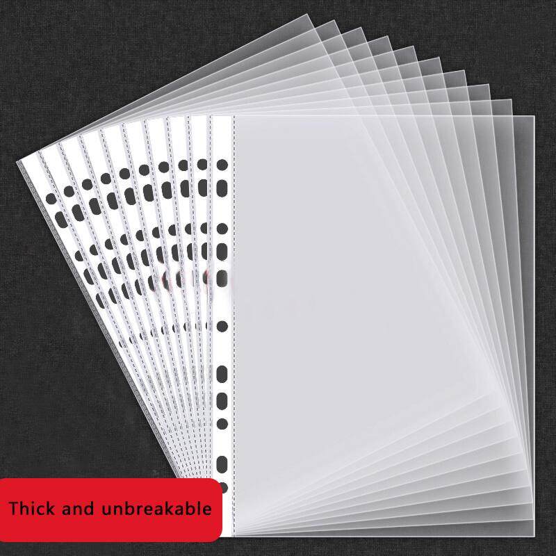55micron A4 Clear Plastic Punched Pockets Filing Folders Wallets UK 