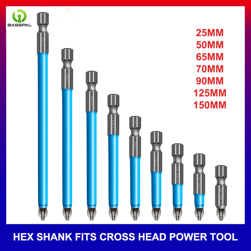 Basppal Thân Lục Giác 25Mm-150Mm 1 4 Vừa Vặn Từ Tính Đầu Tua Vít Điện Tầm