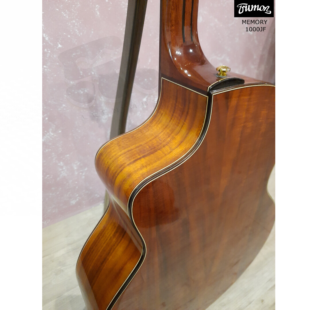 Wood Color Mahogany Acoustic Guitars Neck Headstock 41 Inch Wavy Type