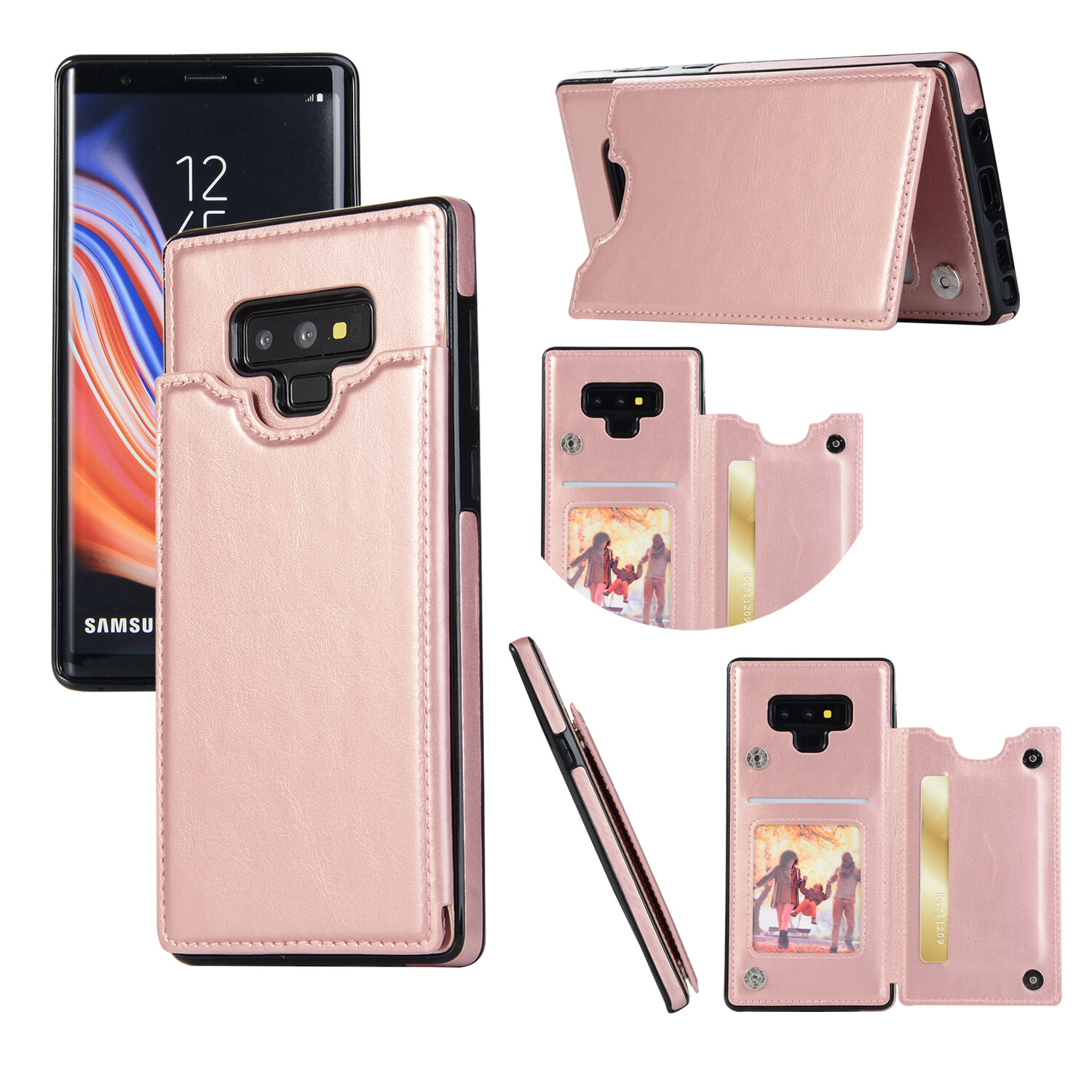 For Samsung Galaxy Note 9 Vintage PU Leather Case Luxury Back Cover with Card Holder Ultra Slim Phone Coque Protect Back Case