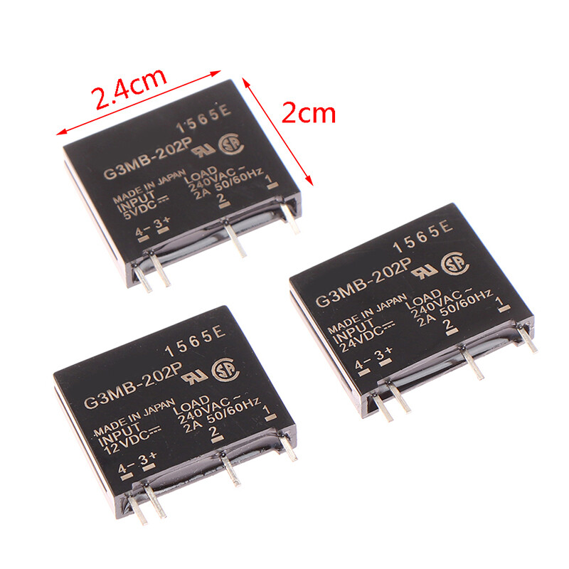 MREDL 1Pc 5V 12V 24V DC-AC Solid State Relay Module G3MB-202P-5VDC PCB SSR AC 240V 2A Snubber Circuit Resistor Relay Switch