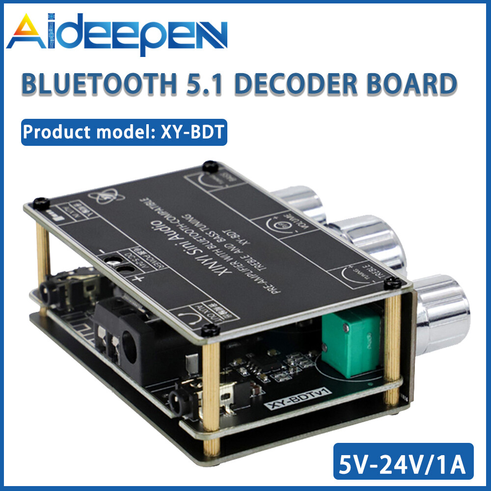 Original Aideepen XY-BDT Bluetooth 5.1 Decoder Board Dual-channel AUX Stereo High and Low Tone Pre-module 360-degree Stepless Tuning