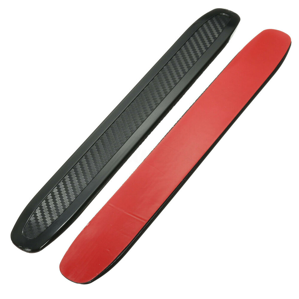 2Pcs Practical Universal Protector Carbon Car Bumper Strip Scratch Guard Anti-rub Front/Rear Corner