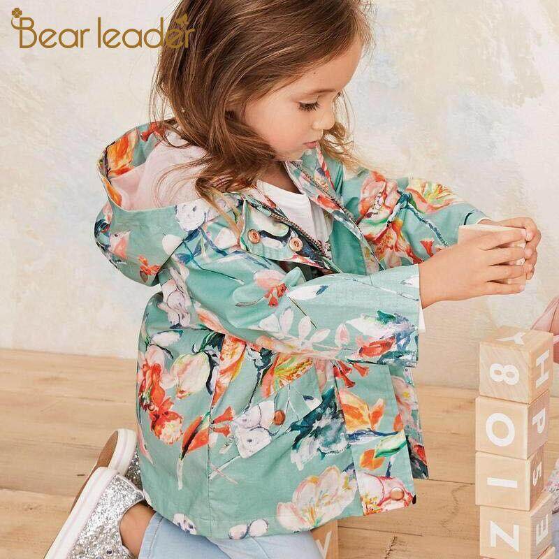 หมีผู้นำเด็กสาวเสื้อและแจ็คเก็ต 2019 ใหม่ฤดูใบไม้ร่วงและฤดูหนาวแฟชั่นเด็กเสื้อสไตล์ลำลองพิมพ์แขนยาวกับกระเป๋าเด็กสาวเสื้อผ้าธรรมชาติซิปคลุมด้วยผ้าทนกว่าสำหรับเด็ก 3-7Y