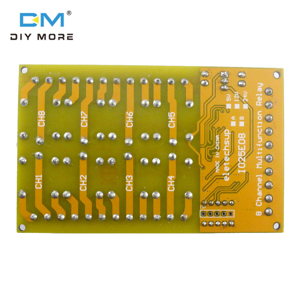 diymore Mô Đun Rơ Le Trễ 8 Kênh DC 5V 12V 24V, Tự-Khóa Ổn Định Kép Latch, Chốt Chốt, Dầu Xả Điện