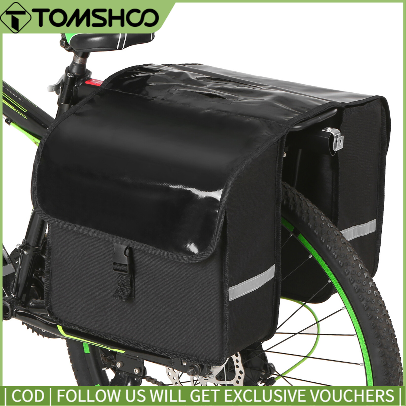 28L Water Resistant Bicycle Rear Seat Carrier Bag Rack Trunk Bags Bike Commuter Bag Pannier