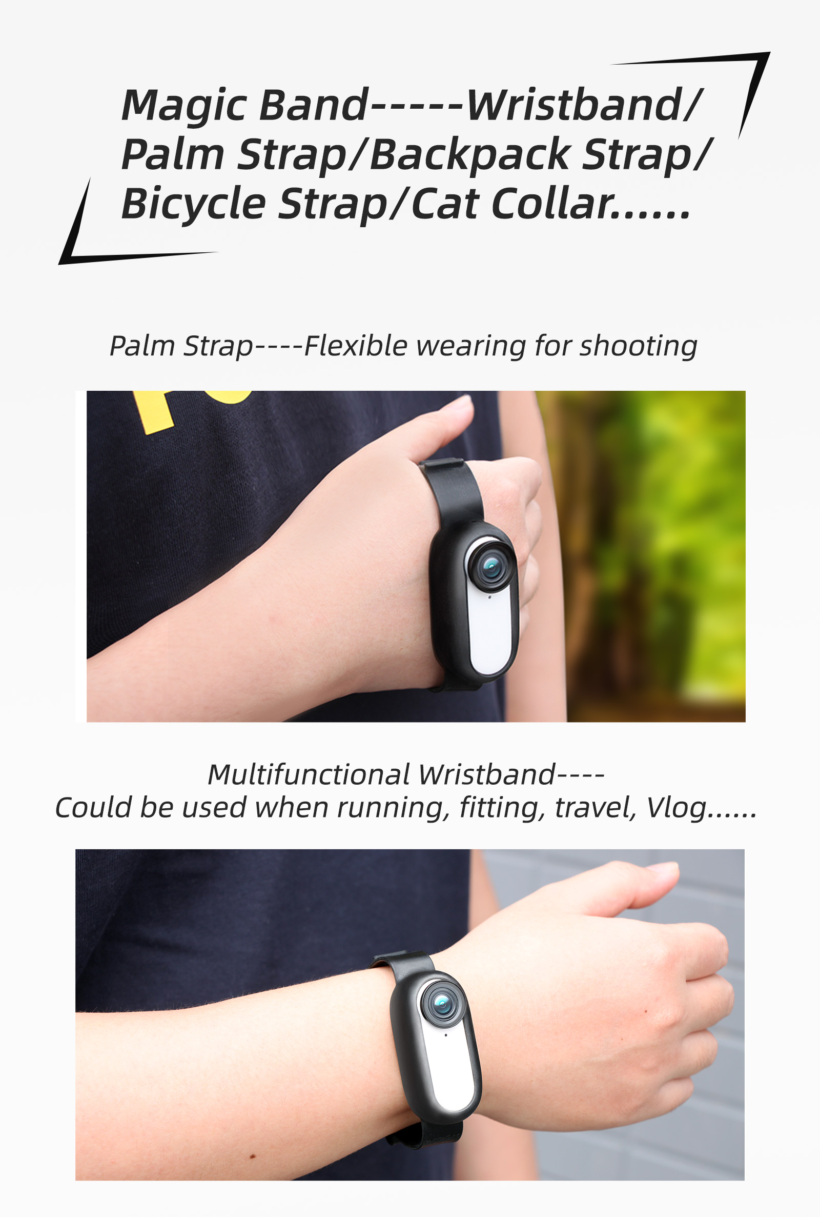 Camera Strap Silicone Protective Cover For Insta360 GO 2 Wristband Palm Backpack Stripe Bicycle Strap Cat Collar Accessories