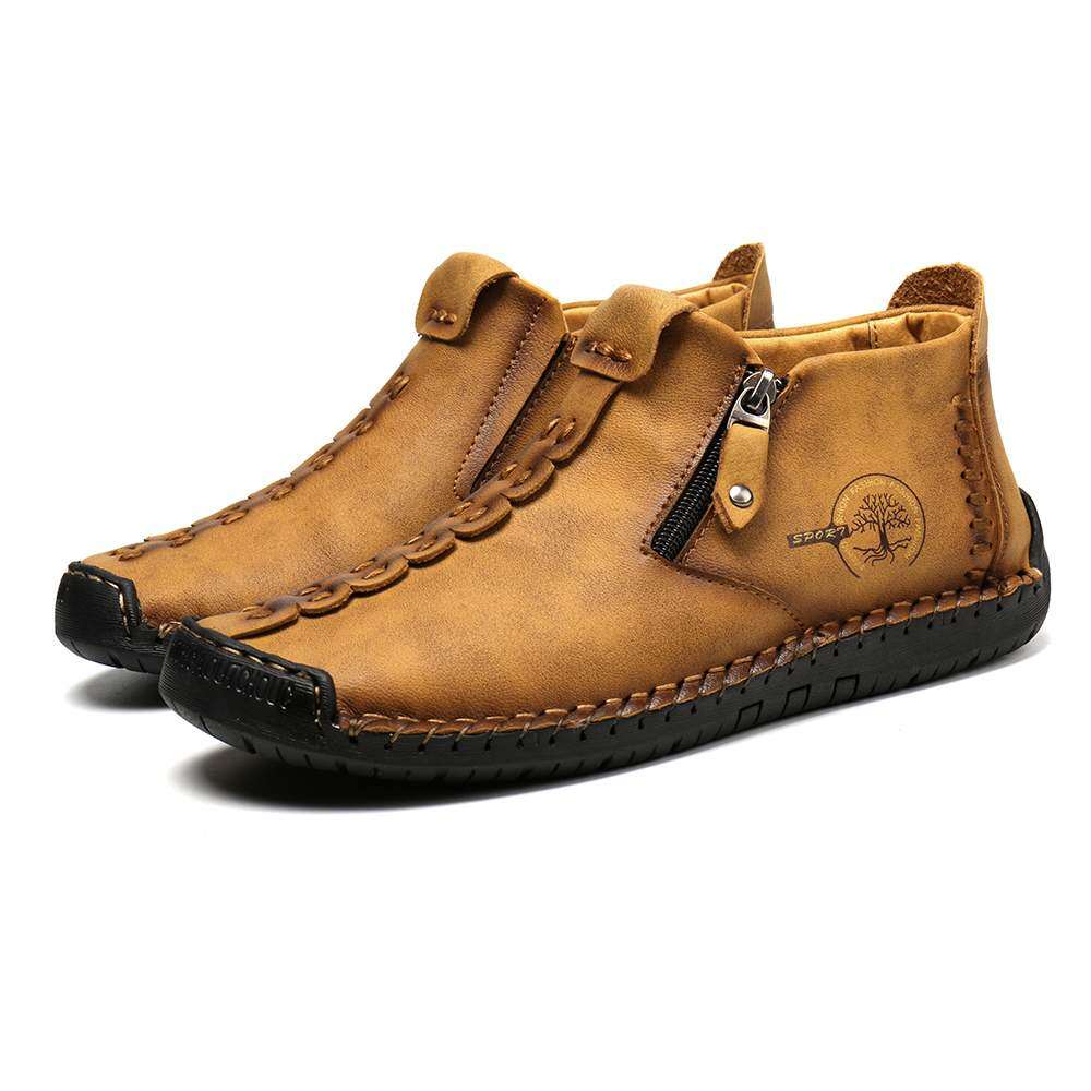 men's handmade vintage leather ankle boots