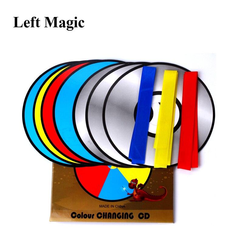Color Changing Laser CD Magic Tricks Paper Bag Color Changing Magic CD Magic Props Stage Gimmick Illusion Essories