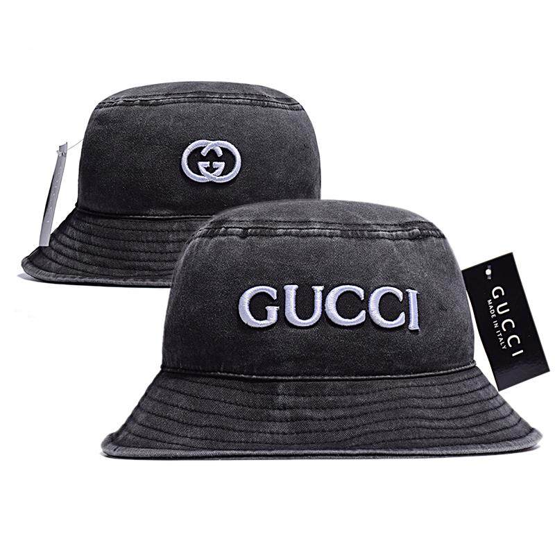 GUCCI Topi Bundar untuk Wanita Pria Beberapa Musim Semi Musim Panas Topi Nelayan Topi Tabir Surya Hip Hop Topi