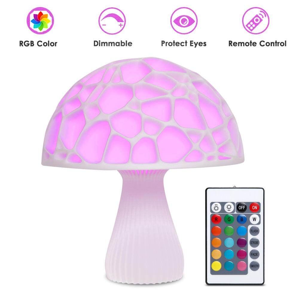 JY Nhiều Màu RGB 3D Đèn Ngủ Hình Nấm Ánh Sáng Đèn Trang Trí Đèn Ngủ Để Bàn Tặng Đèn