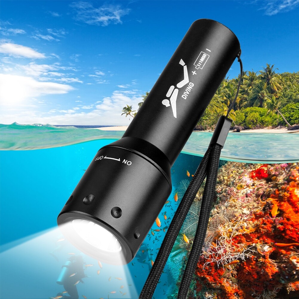 {hot} LED Flashlight LED Waterproof scuba Diver Diving Swimming Flashlight underwater Flash Light Torch