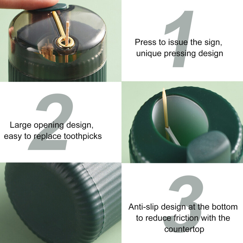Modern Simple Pop-Up Toothpick Box Creative Press Type Automatic Pop-Up Toothpick Can Household Convenient Toothpick
