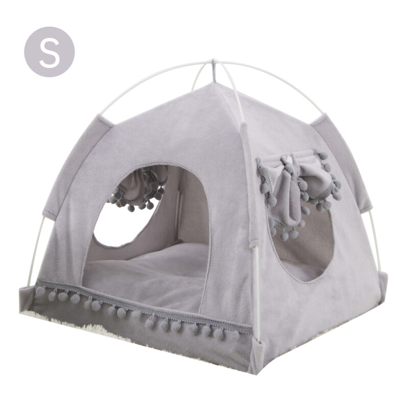 Mèo Lều Pet Dog House Có Thể Gập Lại Mùa Xuân Ấm Áp Mùa Hè Bốn Mùa Phổ Quát Cũi Có Thể Tháo Rời Có Thể Giặt Được