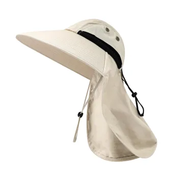 wide brim sun hat with chin strap