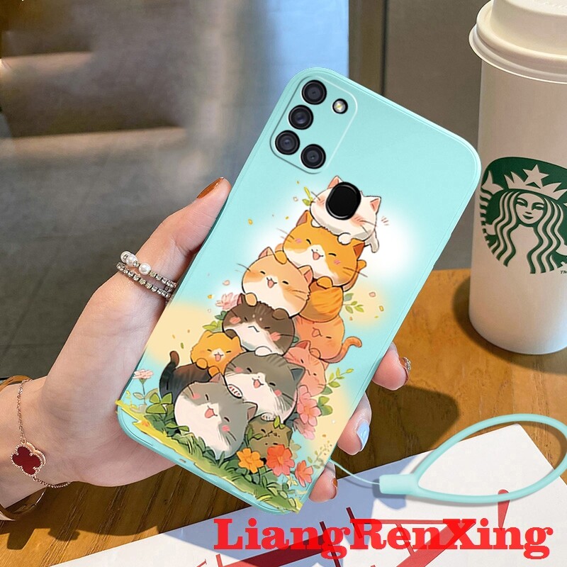 Casing SAMSUNG a21s phone case Softcase Liquid Silicone Protector Smooth shockproof Bumper Cover new design YTDMM01