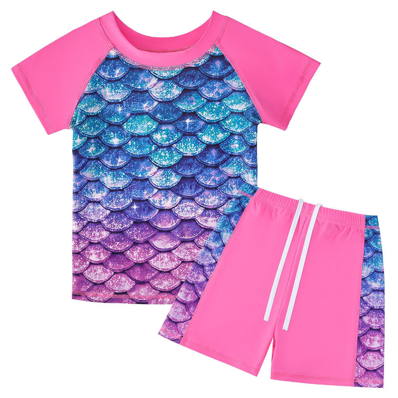 Summer Kid Girl Swimsuit Children Mermaid Scale Print Baby Girl