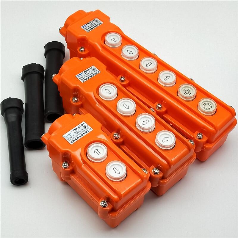 {” ——：{ Waterproof Hoist Push Button Switch Crane Switch TNHA1-COB-61 21 31 32 33 Pendant Controller 220V 380V