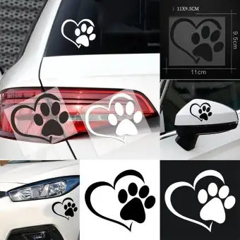 Topmotor Store 4pcs Anjing Kartun Lucu Paw Dengan Hati Peach Mobil