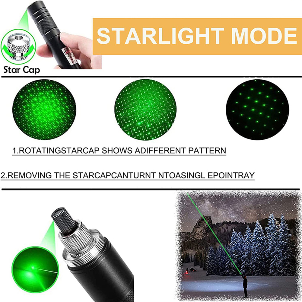 BC 10000m USB Charging Laser Torch Green Laser Pointer High Powerful Dot Single Starry Burning Match