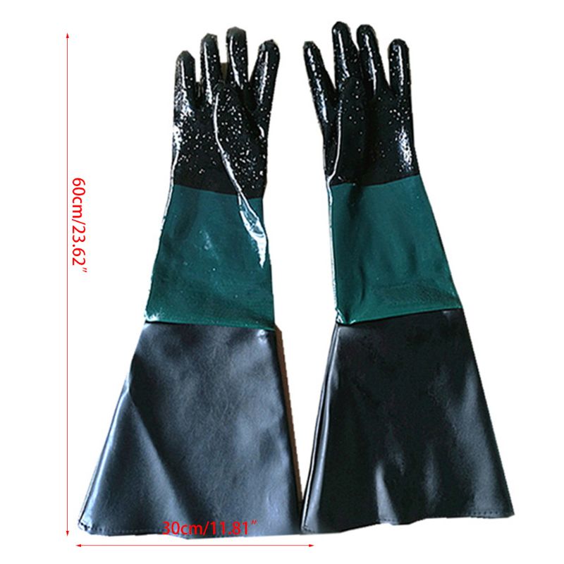 Rubber Sandblaster Sand Blast Sandblasting Gloves For Sandblast Cabinets Safety Glove