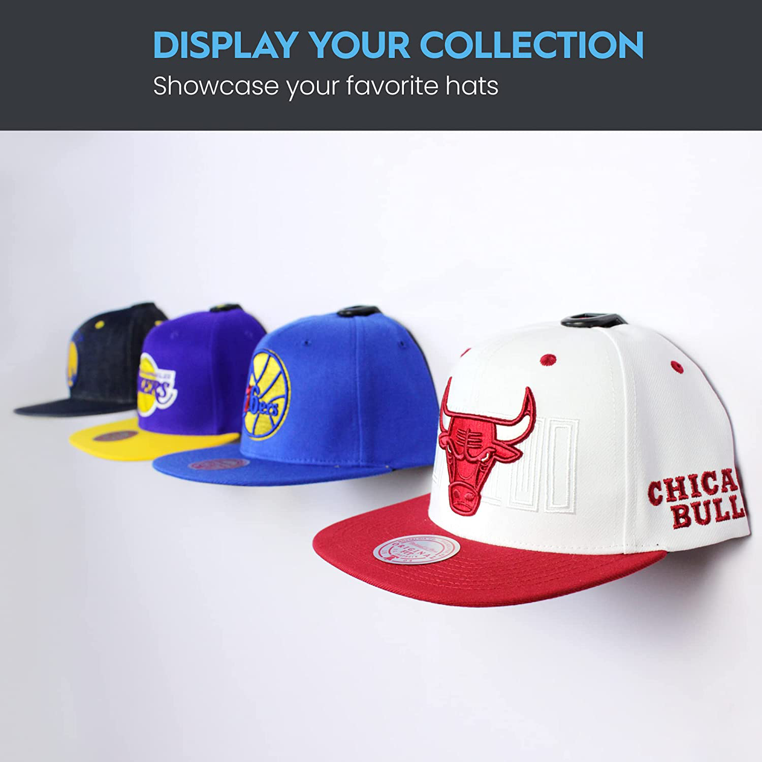 Adhesive Hat Hooks For Wall - Hat Rack For Baseball Caps, Minimalist Hat Display, Strong Hold Hat Hangers For Wall