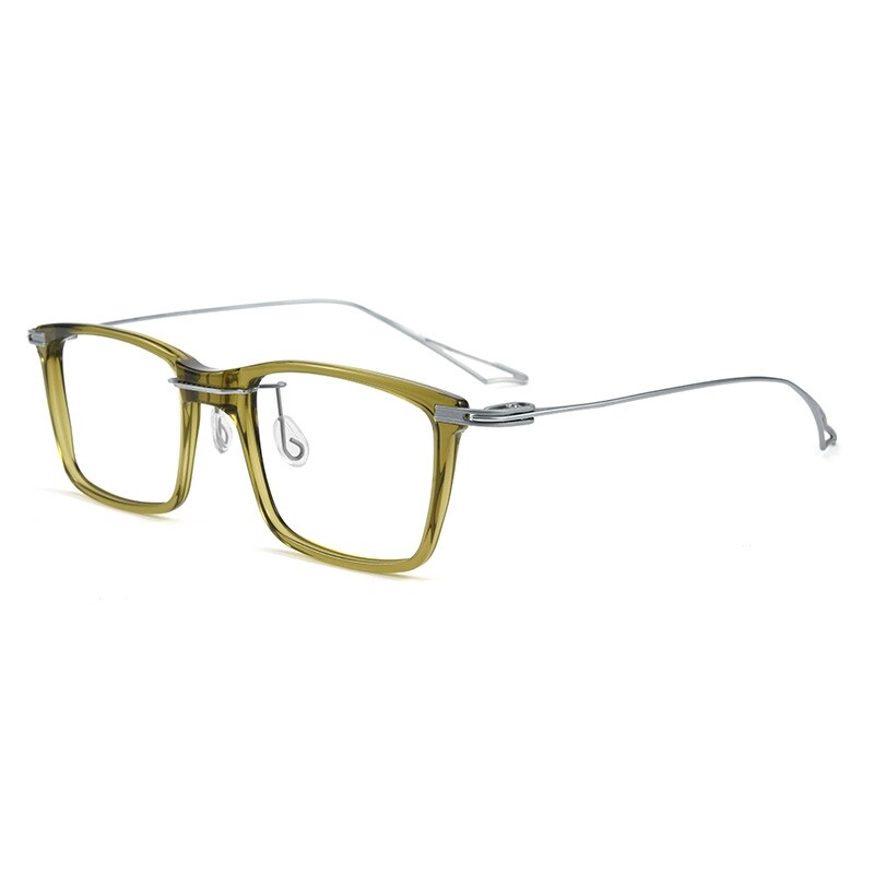 FIRADA Fashion Luxury Eyeglasses Women's Vintage Square Titanium Eyewear Optical Prescription Glasses Frame For Men 1128ACTSever