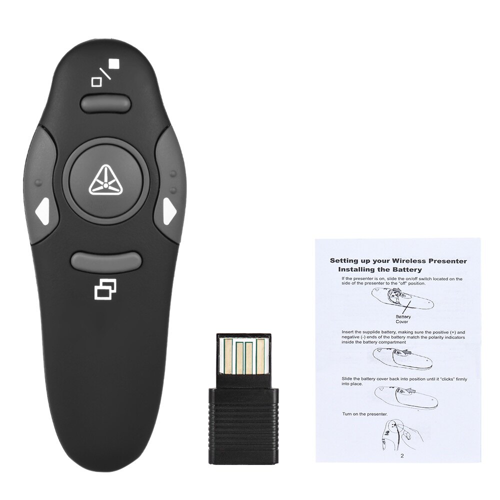 KKmoon 2.4GHz Wireless USB Powerpoint Presentation PPT Flip Pen Pointer Clicker Presenter with Red Light Remote Control for Teacher Lecturer Professor Scholar