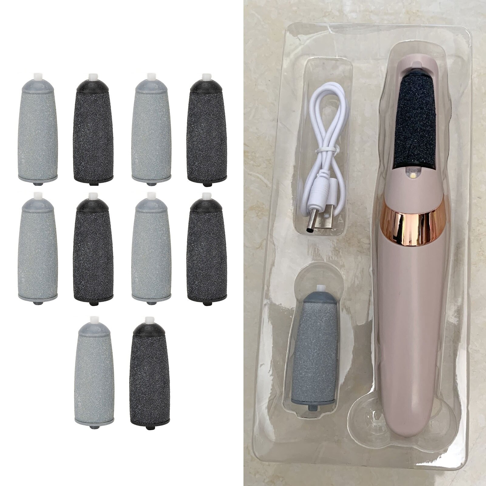 Dụng cụ chà chân con lăn đầu, tái sử dụng thô 10 cái Callus con lăn đầu cho nhà