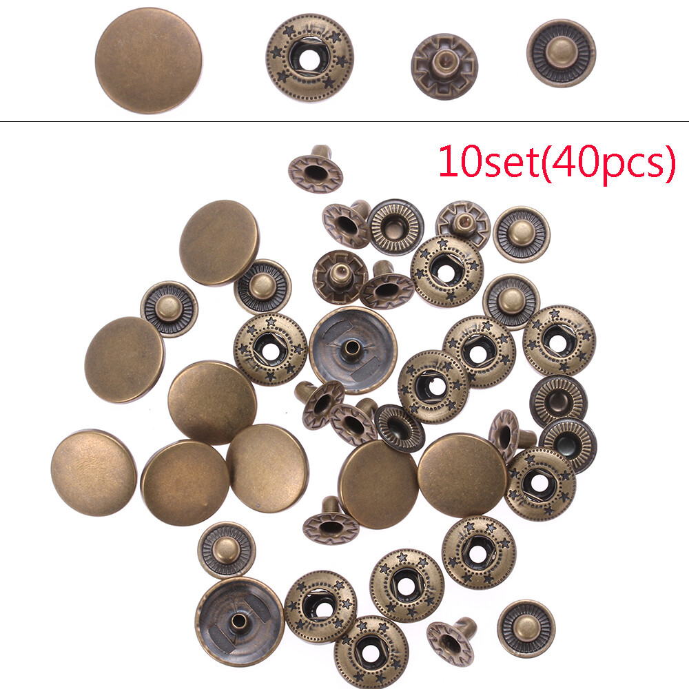 10set(40pcs) Clothes Shirts Sewing Accessories Scrapbooking Stud Snap Buttons Press Button Fasteners Round