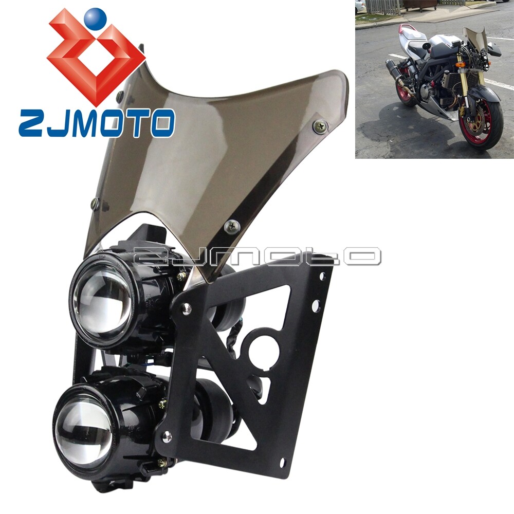 Motorcycle Wind Screen Abs Plastic Twin Headlight Black Bracket Motorcycle Streetfighter Projector Dual Sport Headlight Lazada Ph