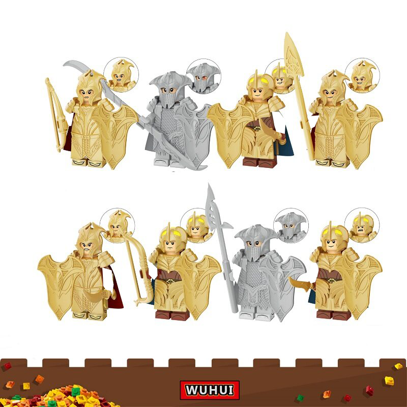 WUHUI 8PCS Lord of the Ring Minifgures Toy Building Kit Toys Building Blocks Dwarf Series Leader Warrior Building Bricks for Preschool Children Ages 3+ Kids Toys Compatible with All Brands