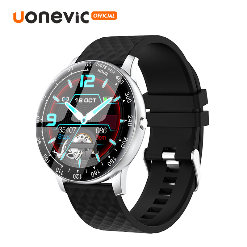 Đồng Hồ Thông Minh Uonevic H30 42mm Cảm Ứng Toàn Màn Hình Chống Nước IP68 Quay Số Mutil Nhắc Nhở Chu Kỳ Sinh Lý Đo Nhịp Tim Huyết Áp Theo Dõi Giấc Ngủ Vận Động Cho Nam Nữ Hỗ Trợ IOS Android
