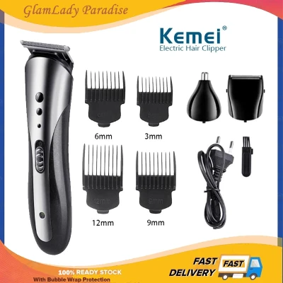 READY STOCK !! KEMEI KM1407 KM-1407 / KM-7055 KM7055 3in1 Electric Shaver Hair Trimmer Rechargeable Nose Hair Clipper