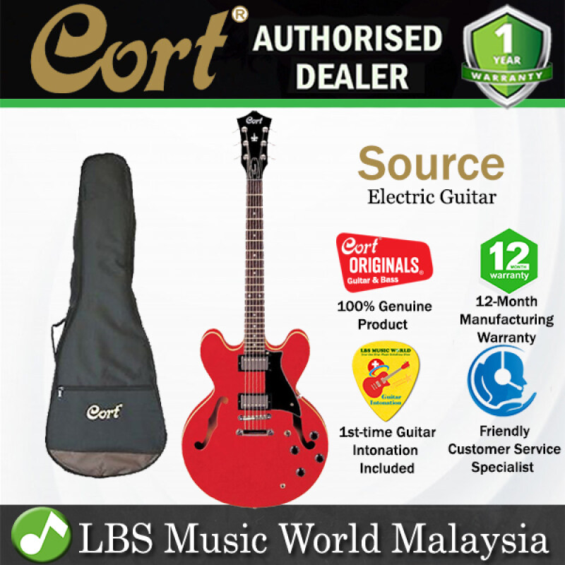 Cort Source Set In Semi Hollow Single Cutaway Maple Top Cherry Red Electric Guitar with Bag Malaysia