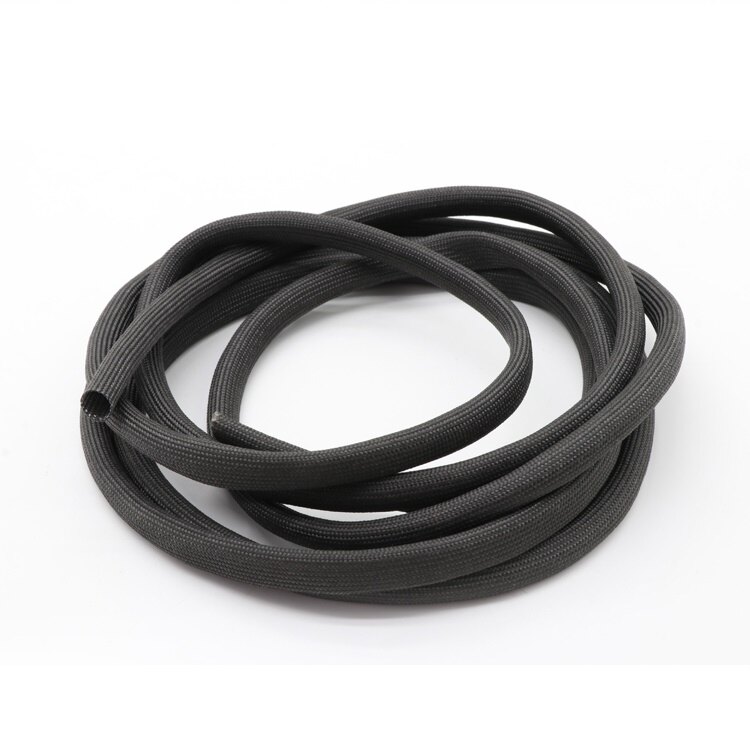 12~30mm Black 600 Deg.C High Temperature Braided Soft Fiberglass Sleeving Tube Chemical Glass Fiber Wire Casing Insulated Pipe Protect -2Meters