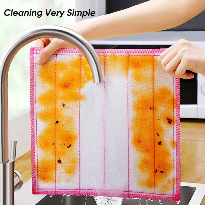 8 Layer Kitchen Towel Microfiber Kitchen Cleaning ClothAbsorbent Thick Scrubbing Pad Daily Use Kitchen Towel