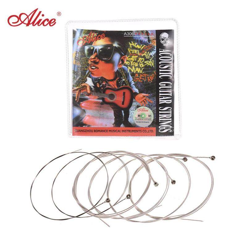 Alice A306 Series Acoustic Folk Guitar Strings Set Stainless Steel Wire Steel Core Silver-plated Copper Alloy Wound, 6pcs/ Set, Super Light(.011-.052) Malaysia