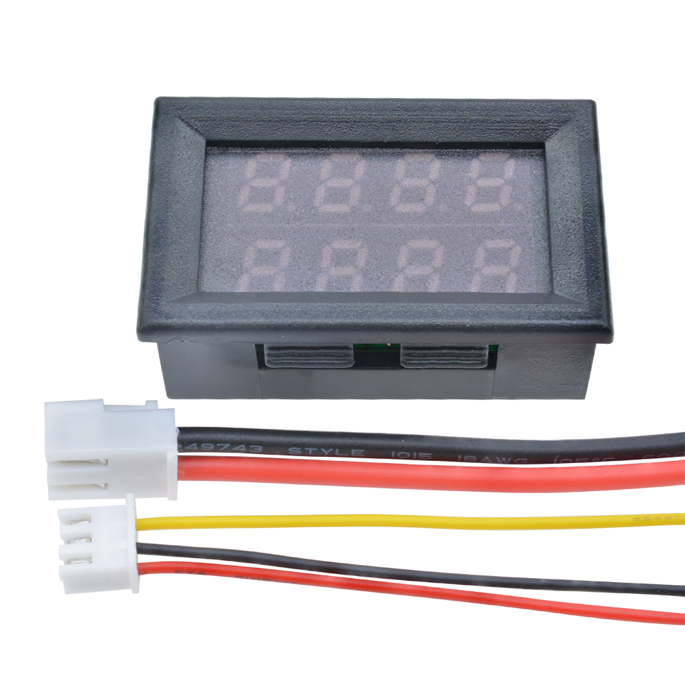 0.28  4-Bit DC 0-100V 10A Dual Led Display Voltmeter Ammeter Blue+Red LED Amp Volt Meter Gauge