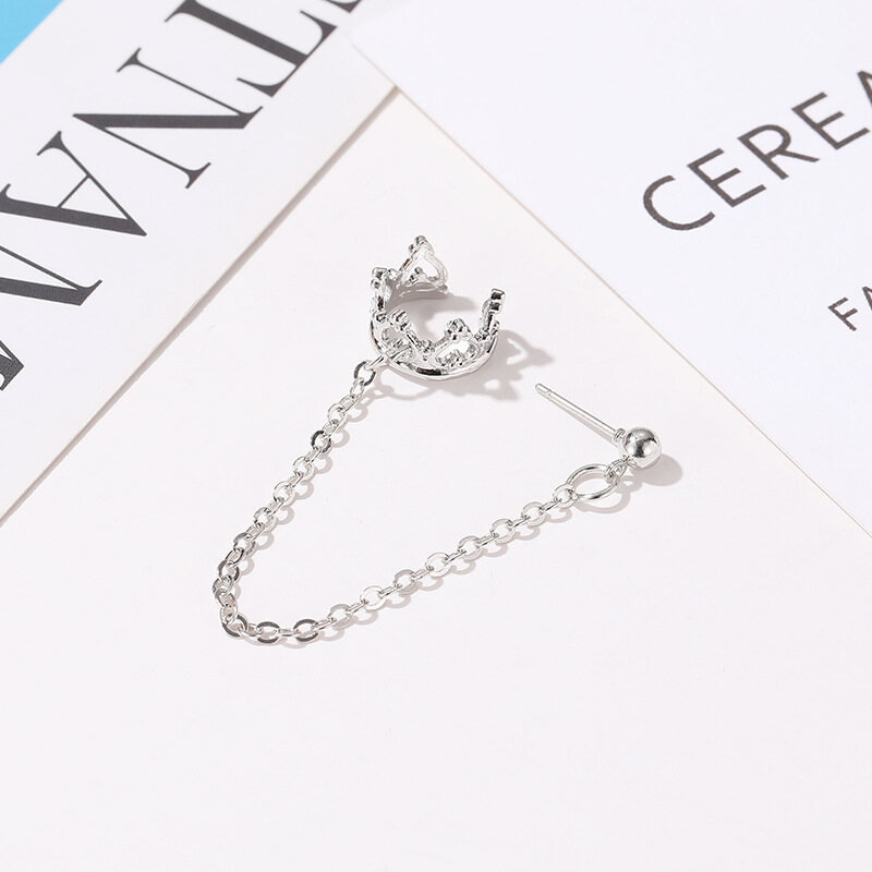 MIAOYA Long Pierced Earrings Women Crown Shape Ear Clip Hypoallergenic Jewelry Tik Tok Hot Item  OOTD